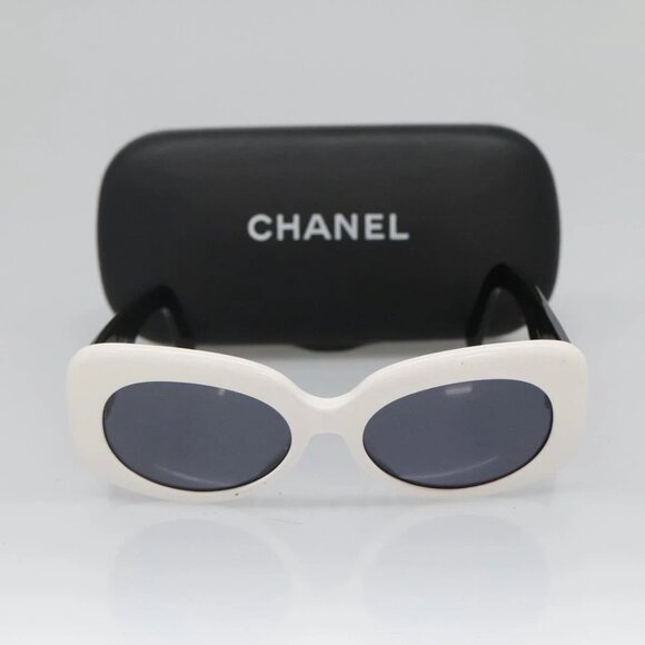 CHANEL Sunglasses plastic White CC Auth sw1381 - Picture 1 of 16